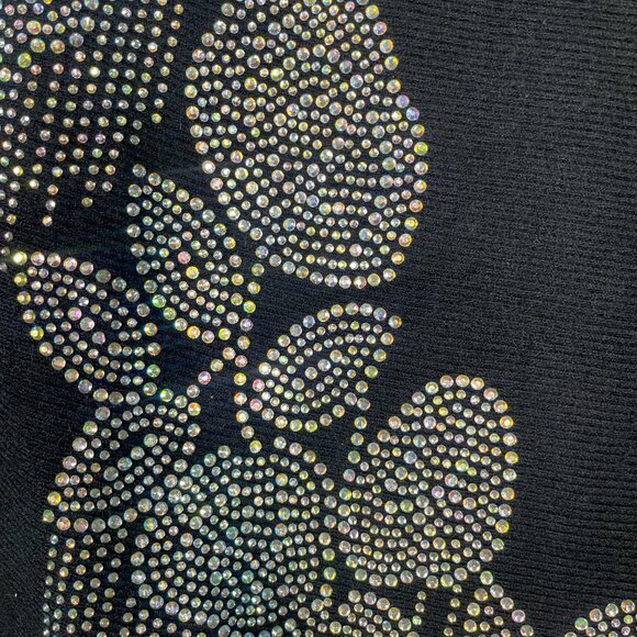 Liv Milano Women's Black Silver Studded Sweater Top Super Soft Large Evening! - Picture 2 of 5